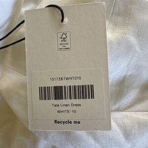Reformation Tala Linen Dress Ivory - Size 10